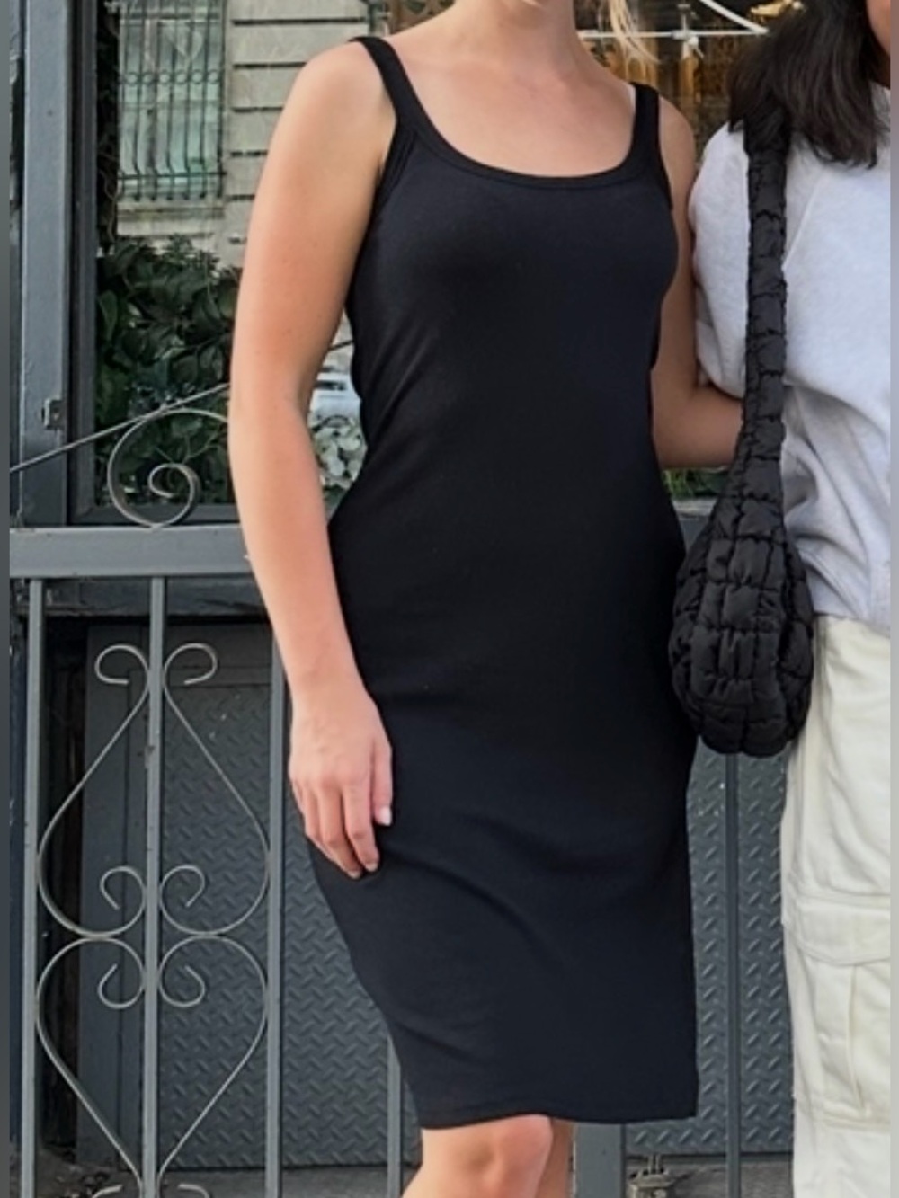 Bobi los angeles black ribbed dress